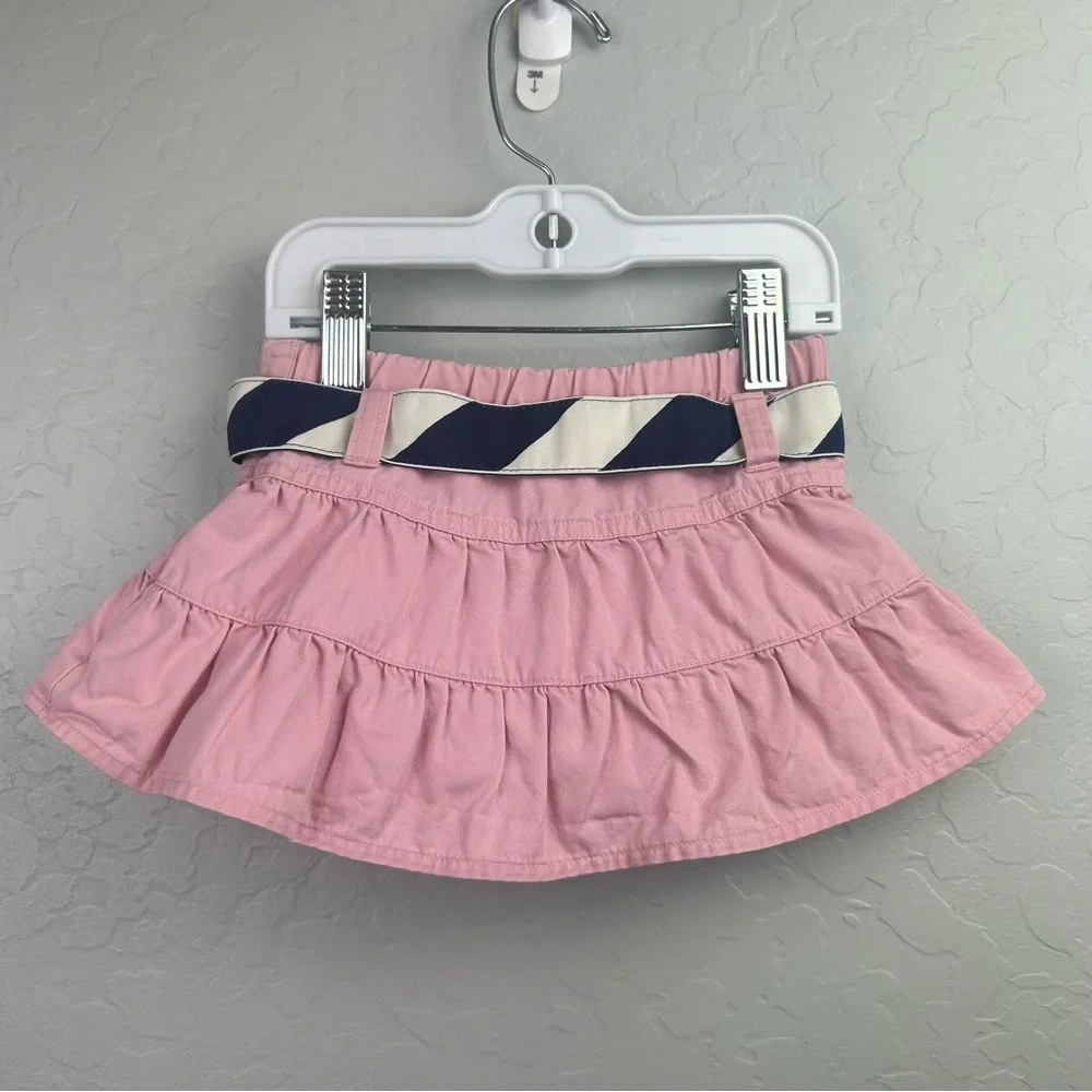 Ralph Lauren pink ruffle tiered skirt with embroidered dog belt size 12 months